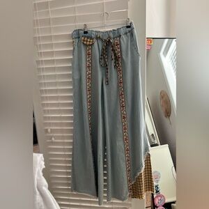 New tag soft denim drawstring pants